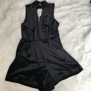 Black velvet romper